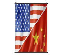 U.S. And China Flag Posters Canvas Wall Art Scroll Print