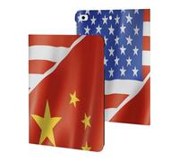 U.S. And China Flag Printed Tablet Cases Compatible with iPad Series Slim Trifold Stand Protective Cover