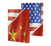 U.S. And China Flag Printed Tablet Cases Compatible with iPad Series Slim Trifold Stand Protective Cover