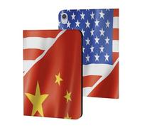 U.S. And China Flag Printed Tablet Cases Compatible with iPad Series Slim Trifold Stand Protective Cover