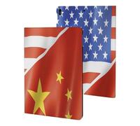 U.S. And China Flag Printed Tablet Cases Compatible with iPad Series Slim Trifold Stand Protective Cover