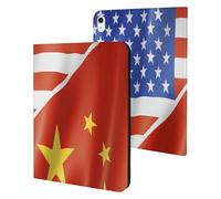 U.S. And China Flag Printed Tablet Cases Compatible with iPad Series Slim Trifold Stand Protective Cover