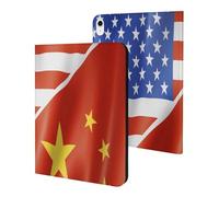 U.S. And China Flag Printed Tablet Cases Compatible with iPad Series Slim Trifold Stand Protective Cover