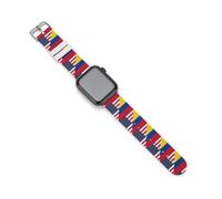 U.S. And Columbia Flag Silicone Smartwatch Bands Compatible with IWatch Soft Replacement Strap 42mm/44mm