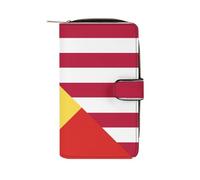 U.s. and Congo Flag Women's Wallet Leather Bifold Blocking Card Holder Trendy Ladies Clutch Purse 19.7x11x3.5cm