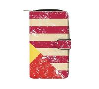 U.S. and Congo Vintage Flag Women's Wallet Leather Bifold Blocking Card Holder Trendy Ladies Clutch Purse 19.7x11x3.5cm