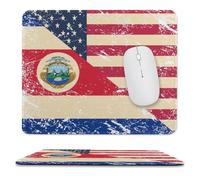 U.S. And Costa R-ica Vintage Flag Trendy Gaming Mouse Pad Rubber Base Non-Slip Large Desk Mat Home Office 9.8"x11.8"