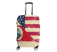 U.S. and Costa R-ICA Vintage Flag Washable Suitcase Cover Protective Luggage Case Covers Elastic Baggage Protector L
