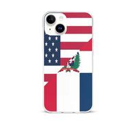 U.S. And Dominican Republic Flag Cell Phone Basic Cases TPU Soft Cover Shockproof Slim Phone Case Compatible with iPhone 15/15 Plus/15 Pro/15 Pro Max