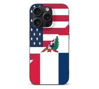 U.S. And Dominican Republic Flag Cell Phone Basic Cases TPU Soft Cover Shockproof Slim Phone Case Compatible with iPhone 15/15 Plus/15 Pro/15 Pro Max