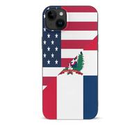U.S. And Dominican Republic Flag Cell Phone Basic Cases TPU Soft Cover Shockproof Slim Phone Case Compatible with iPhone 15/15 Plus/15 Pro/15 Pro Max