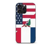 U.S. And Dominican Republic Flag Cell Phone Basic Cases TPU Soft Cover Shockproof Slim Phone Case Compatible with iPhone 15/15 Plus/15 Pro/15 Pro Max