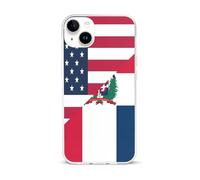 U.S. And Dominican Republic Flag Cell Phone Basic Cases TPU Soft Cover Shockproof Slim Phone Case Compatible with iPhone 15/15 Plus/15 Pro/15 Pro Max