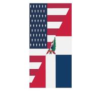 U.S. And Dominican Republic Flag Lightweight Beach Towel Quick Dry Absorbent Oversized Towels for Swimming Pool Camping 160x80cm
