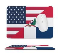 U.S. And Dominican Republic Flag Non-Slip Mouse Pads Square Desk Mat Rubber Gaming Mousepad for Computer Laptop Gamers 7.9"x9.4"