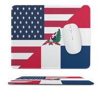 U.S. And Dominican Republic Flag Non-Slip Mouse Pads Square Desk Mat Rubber Gaming Mousepad for Computer Laptop Gamers 9.8"x11.8"