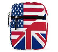 U.S. And English Flag Unisex Multi Purpose Mini Crossbody Bag Waterproof Small Shoulder Purse for Work Travel Shopping