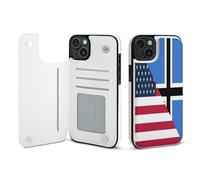 U.S. And Estonia Flag Printed Wallet Phone Case Unisex Cellphone Protective Cover Compatible with iPhone 15/15 Pro/16 Pro Max/15 Plus