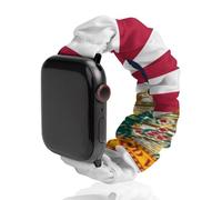 U.S. And Florida State Flag Printed Scrunchie Watch Band Compatible with IWatch Soft Elastic Replacement Straps