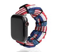 U.S. And France Flag Funny Stretch Bands Compatible with IWatch Replacement Smart Watch Strap