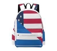U.S. And Greece Flag Casual Travel Backpack for Men Women 16.5 Inch Oxford Cloth Lightweight Basic Daypack