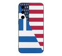U.S. And Greece Flag Printed Phone Case Slim Cute Cellphone Protective Cover Unisex Compatible with Galaxy S23/S23 Plus/S23 Ultra