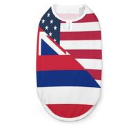 U.S. And Hawaii Flag Cute Printed Dog Shirt Clothes Lightweight Sleeveless Pet Tank Top for Small Medium Large Pets
