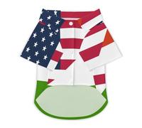 U.S. And Hungary Flag Dog Shirts Summer Pet Clothes Comfort T-Shirts Short Sleeveless Top for Cats Dogs L