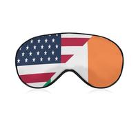 U.S. and Ireland Flag Cute Sleep Masks Breathable Eye Mask with Adjustable Strap Light Blocking Comfortable Travel