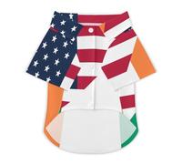 U.S. And Ireland Flag Dog Shirts Summer Pet Clothes Comfort T-Shirts Short Sleeveless Top for Cats Dogs XS