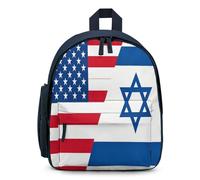 U.S And Israel Flag Simple Small Capacity Backpack with One Side Pockets Casual Daypack for Men Women