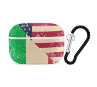 U.S. And Italy Vintage Flag Compatible with Airpod Pro Case PC Scratch-Resistant Drop-Proof Protective Cover with Keychain White-style