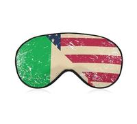 U.S. and Italy Vintage Flag Cute Sleep Masks Breathable Eye Mask with Adjustable Strap Light Blocking Comfortable Travel