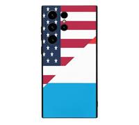 U.S. And Luxembourg Flag Printed Phone Case Slim Cute Cellphone Protective Cover Unisex Compatible with Galaxy S23/S23 Plus/S23 Ultra
