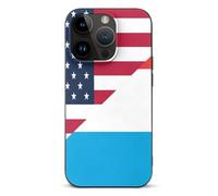 U.S. And Luxembourg Flag Printed Phone Case Slim Cute Cellphone Protective Cover Unisex Compatible with iPhone 14/14 Plus/14 Pro/14 Pro Max