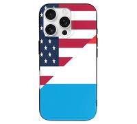 U.S. And Luxembourg Flag Printed Phone Case Slim Cute Cellphone Protective Cover Unisex Compatible with iPhone 16/16 Plus/16 Pro/16 Pro Max/16 E