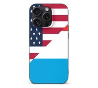 U.S. And Luxembourg Flag Printed Phone Case Slim Cute Cellphone Protective Cover Unisex Compatible with iPhone 15/15 Plus/15 Pro/15 Pro Max