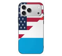 U.S. And Luxembourg Flag Printed Phone Case Slim Cute Cellphone Protective Cover Unisex Compatible with iPhone 17/17 Air/17 Pro/17 Pro Max