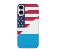 U.S. And Luxembourg Flag Printed Phone Case Slim Cute Cellphone Protective Cover Unisex Compatible with iPhone 16/16 Plus/16 Pro/16 Pro Max/16 E