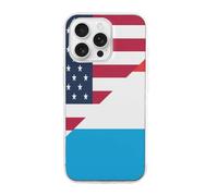U.S. And Luxembourg Flag Printed Phone Case Slim Cute Cellphone Protective Cover Unisex Compatible with iPhone 16/16 Plus/16 Pro/16 Pro Max/16 E