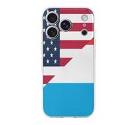 U.S. And Luxembourg Flag Printed Phone Case Slim Cute Cellphone Protective Cover Unisex Compatible with iPhone 17/17 Air/17 Pro/17 Pro Max