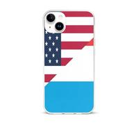 U.S. And Luxembourg Flag Printed Phone Case Slim Cute Cellphone Protective Cover Unisex Compatible with iPhone 15/15 Plus/15 Pro/15 Pro Max