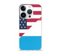 U.S. And Luxembourg Flag Printed Phone Case Slim Cute Cellphone Protective Cover Unisex Compatible with iPhone 15/15 Plus/15 Pro/15 Pro Max
