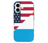 U.S. And Luxembourg Flag Printed Phone Case Slim Cute Cellphone Protective Cover Unisex Compatible with iPhone 16/16 Plus/16 Pro/16 Pro Max/16 E