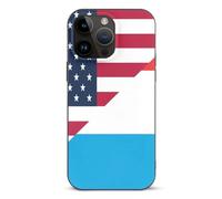 U.S. And Luxembourg Flag Printed Phone Case Slim Cute Cellphone Protective Cover Unisex Compatible with iPhone 14/14 Plus/14 Pro/14 Pro Max
