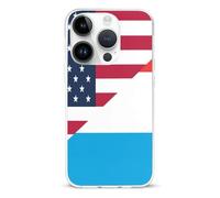U.S. And Luxembourg Flag Printed Phone Case Slim Cute Cellphone Protective Cover Unisex Compatible with iPhone 14/14 Plus/14 Pro/14 Pro Max