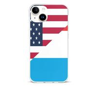 U.S. And Luxembourg Flag Printed Phone Case Slim Cute Cellphone Protective Cover Unisex Compatible with iPhone 14/14 Plus/14 Pro/14 Pro Max