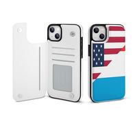 U.S. And Luxembourg Flag Printed Wallet Phone Case Slim Cute Cellphone Protective Cover Unisex Compatible with iPhone iPhone 14/14 Pro/14 Pro Max/14 Plus