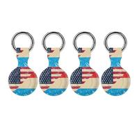 U.S. And Luxembourg Vintage Flag Silicone Case for Airtag Holder Keyring with Item Tag Finders Accessories