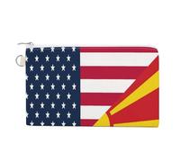 U.S. and Macedonia Flag Cute Coin Purses for Women Men Lightweight Portable Zero Wallet Pouches with Zipper